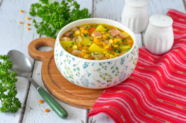 Суп в аэрогриле гороховый