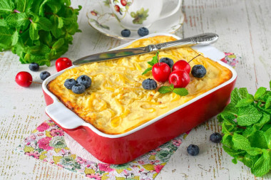 Запеканка с макаронами и творогом в духовке