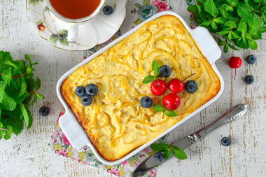 Запеканка с макаронами и творогом в духовке