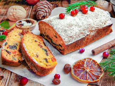 Рождественский кекс с сухофруктами