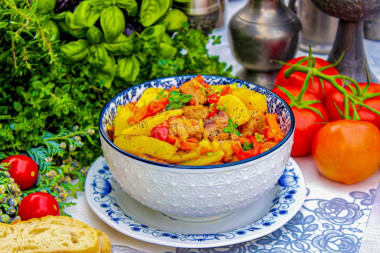 Картошка с мясом в афганском казане