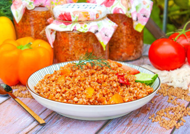 Гречка с овощами на зиму