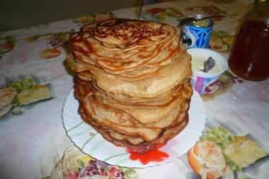 Блины из гречневой муки с пшеничной мукой