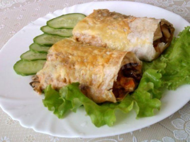 Лаваш в духовке с начинкой из овощей