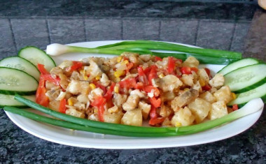 Рыба с ананасами