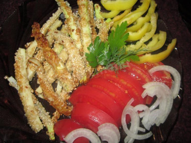 Кабачковые пальчике в кунжуте
