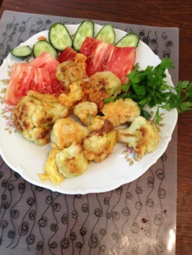 Цветная капуста в сырном кляре