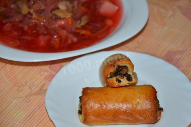 Картофельные рулетики с грибами