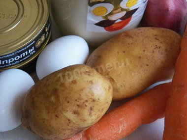 Рецепт - Шпроты под шубой - Шаг 1 - Ингредиенты