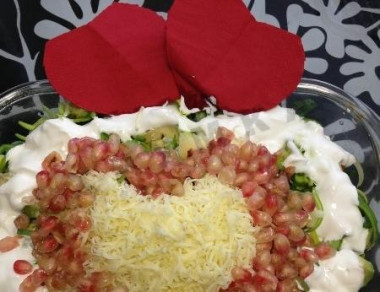 Зеленый салат с сыром