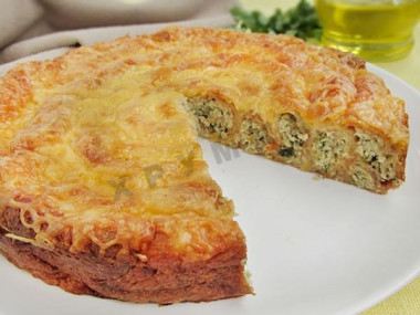 Блинный пирог из блинов с курицей