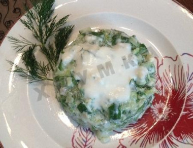 Салат из свежих огурцов с мацони