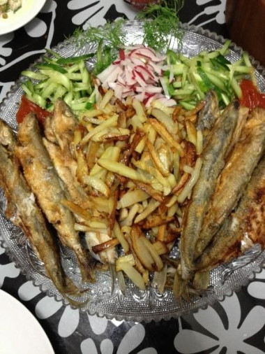 Жареная корюшка
