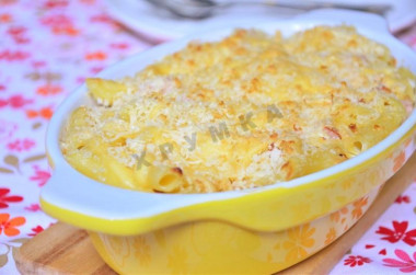 Запеченные макароны с ветчиной