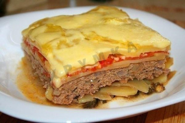 Овощная запеканка с фаршем классическая