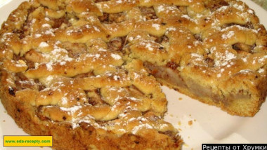 Яблочный пирог с яблоками и корицей