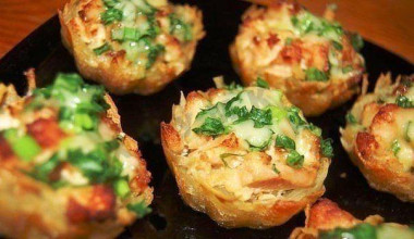 Тарталетки из картофеля с куриным филе