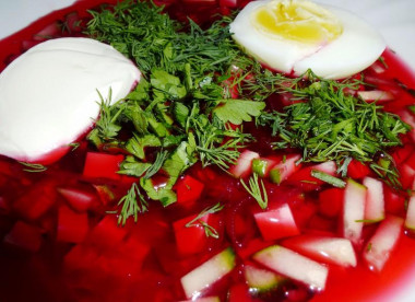 Рецепт - холодный борщ из свеклы с колбасой - Шаг 5 - )