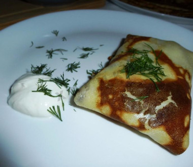 Блинчики на молоке с мясом