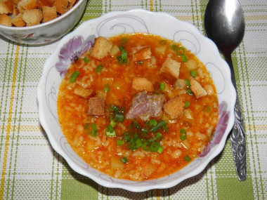 Суп с рисом и фасолью в мультиварке
