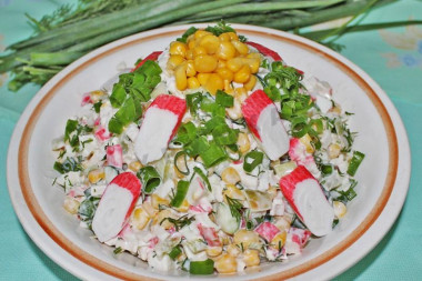 Салат Мозаика с крабовыми палочками