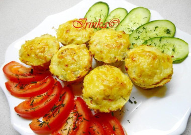 Мини-запеканки из куриного филе с творогом