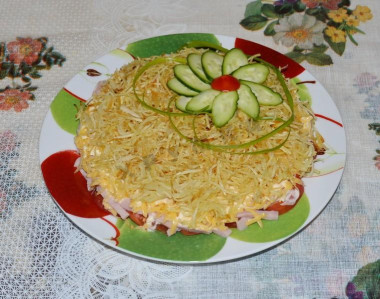 Салат Блондинка с ветчиной