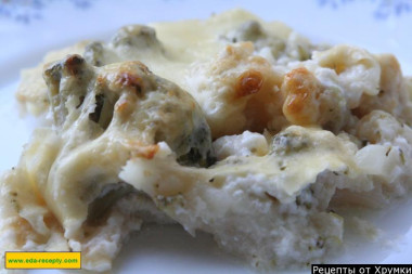Капуста, запеченная под молочным соусом