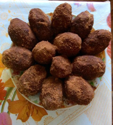 Пирожное Картошка с сухариками и грецкими орехами