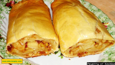 Яблочный рулет тонкий