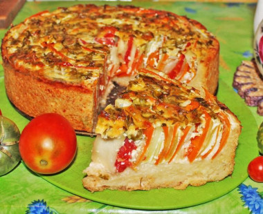Овощной пирог Полосатик с кабачками и морковью