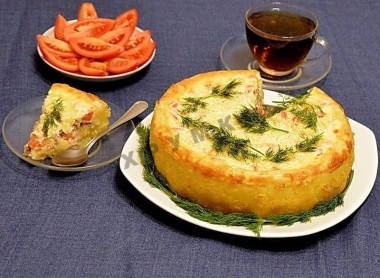 Картофельный пирог с сельдью