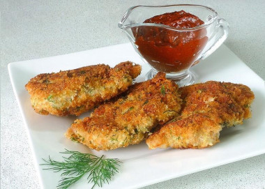 Куриные грудки в сухарях с пармезаном