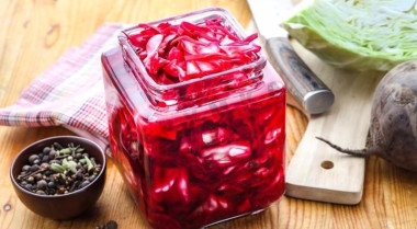 Маринованная капуста со свеклой по-грузински на зиму