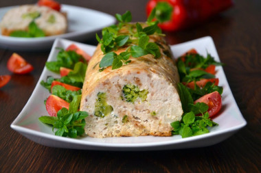 Рулет из куриного фарша в духовке