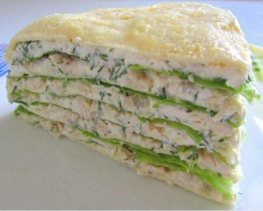 Белковый торт с куриной грудкой