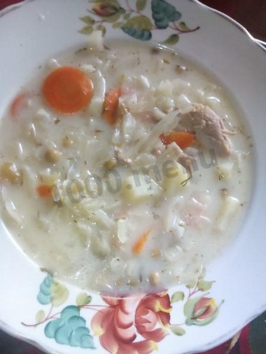 Суп с плавленым сыром и овощами