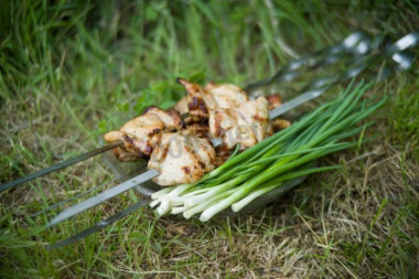 Шашлык из курицы на пиве с молоком