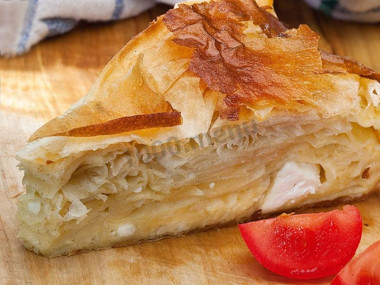 Гибаница быстрый сербский пирог с творогом и сыром