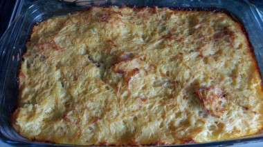 Картофельная бабка с мясом курицы