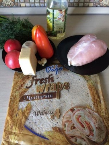 Рецепт - Кесадилья из тортильи с куриным филе и овощами - Шаг 1 - Ингридиенты