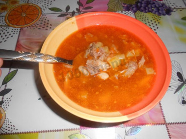 Мясной фасолевый суп