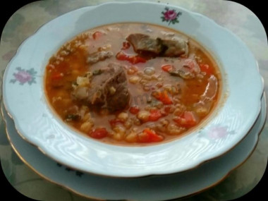 Густой суп с красной чечевицей и нутом