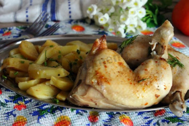 Курица с картошкой в микроволновке