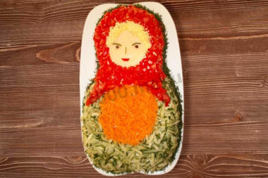 Салат Матрешка с корейской морковкой