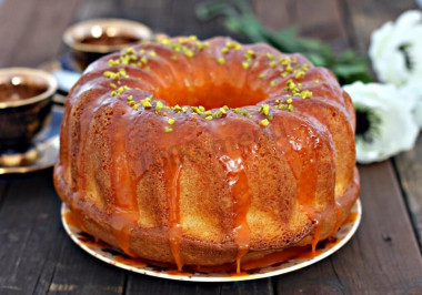 Пышный кекс на кефире в духовке
