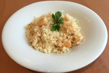 Брюшки семги с рисом