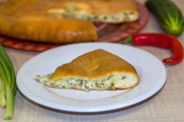 Осетинский пирог с сыром и зеленью домашний