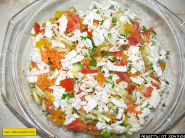 Салат из китайской капусты огурец морковь