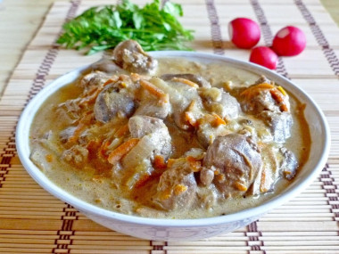 Печень индейки в сметане в мультиварке